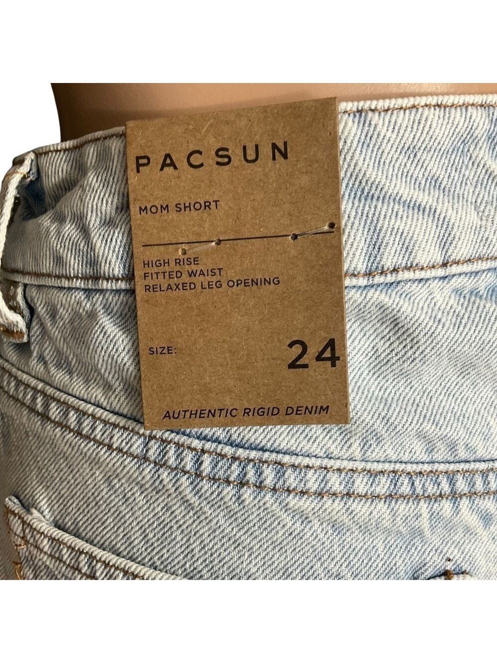 PacSun Mom Short Size 24 Shorts High Rise Light Wash Denim NWT Pacific Sunwear - Picture 9 of 15